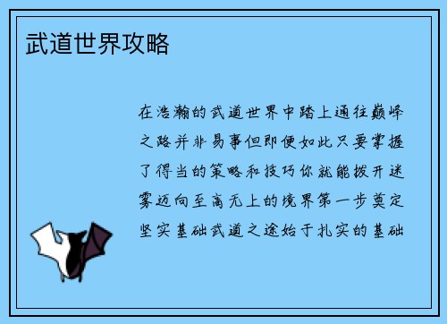 武道世界攻略